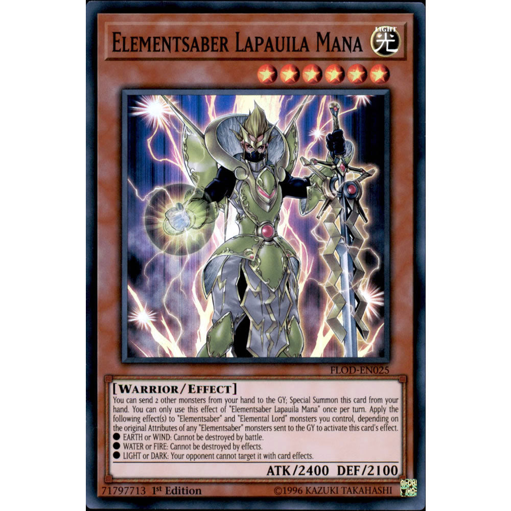 Elementsaber Lapauila Mana FLOD-EN025 Yu-Gi-Oh! Card Elementsaber Lapauila Mana FLOD-EN025 Yu-Gi-Oh! Card