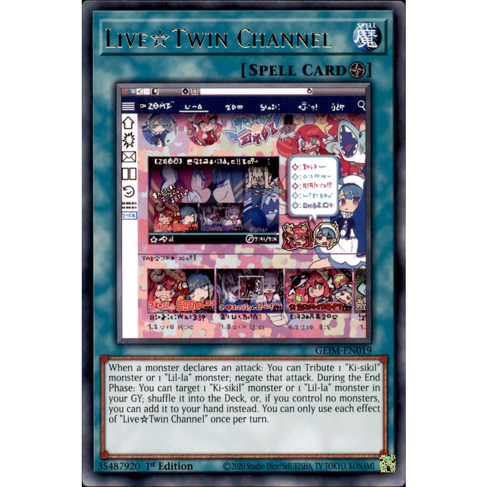 Live Twin Channel GEIM-EN019 Yu-Gi-Oh! Card - Deckboosters Live Twin Channel GEIM-EN019 Yu-Gi-Oh! Card - Deckboosters