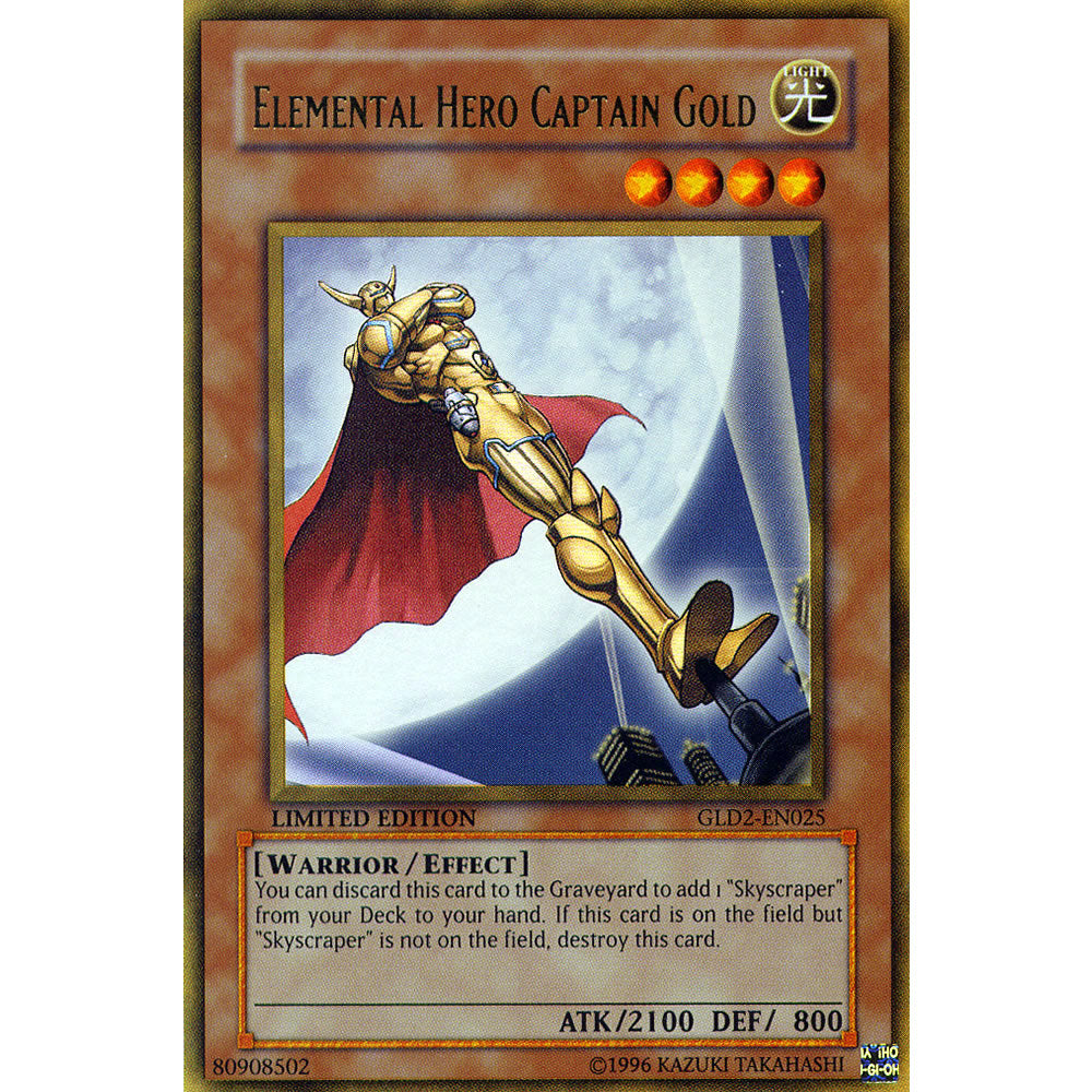 Elemental Hero Captain Gold GLD2-EN025 Yu-Gi-Oh! Card from the Gold Series 2 (2009) Set