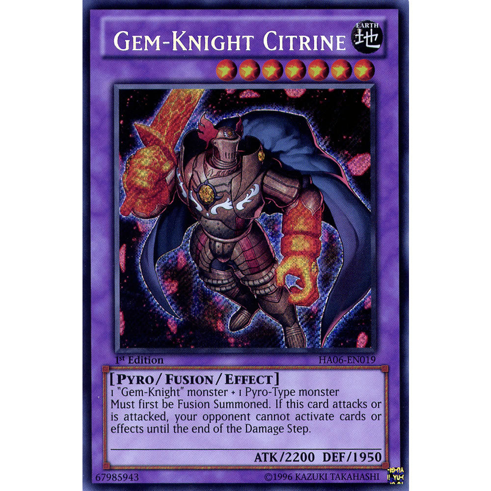 Gem-Knight Citrine HA06-EN019 Yu-Gi-Oh! Card Gem-Knight Citrine HA06-EN019 Yu-Gi-Oh! Card