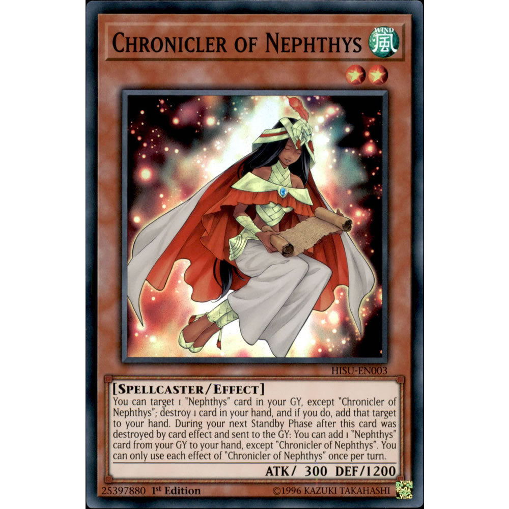 Chronicler of Nephthys HISU-EN003 Yu-Gi-Oh! Card Chronicler of Nephthys HISU-EN003 Yu-Gi-Oh! Card