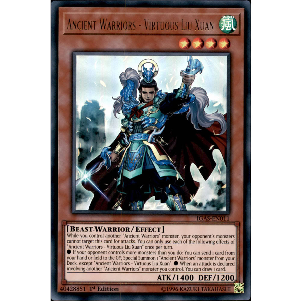 Ancient Warriors - Virtuous Liu Xuan IGAS-EN011 Yu-Gi-Oh! Card from the Ignition Assault Set