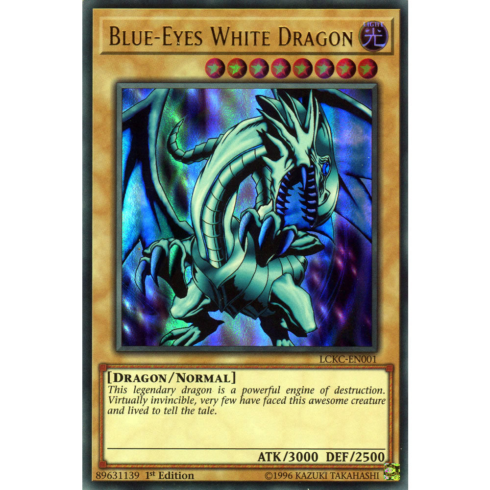 Blue-Eyes White Dragon (Alternate Art 2) LCKC-EN001 Yu-Gi-Oh! Card from the Legendary Collection Kaiba Mega Pack Set