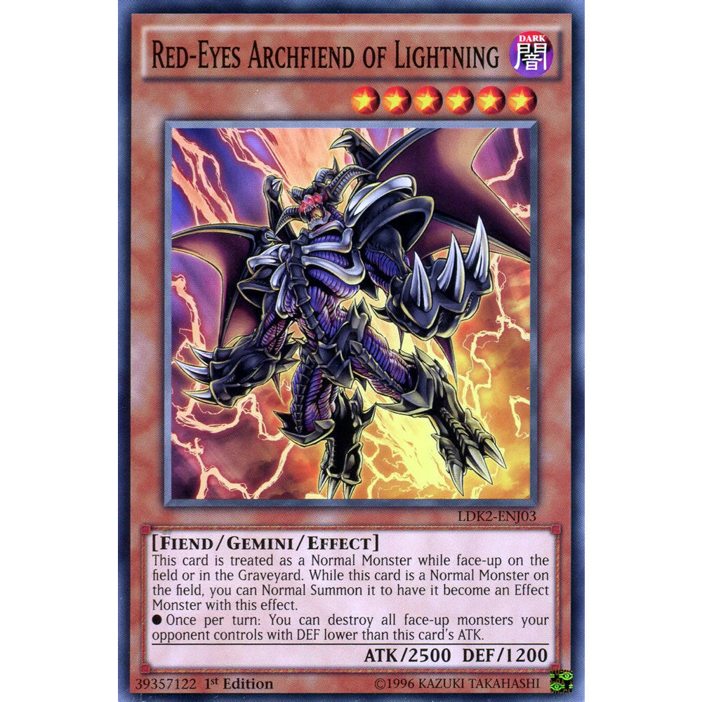Red-Eyes Archfiend of Lightning LDK2-ENJ03 Yu-Gi-Oh! Card Red-Eyes Archfiend of Lightning LDK2-ENJ03 Yu-Gi-Oh! Card