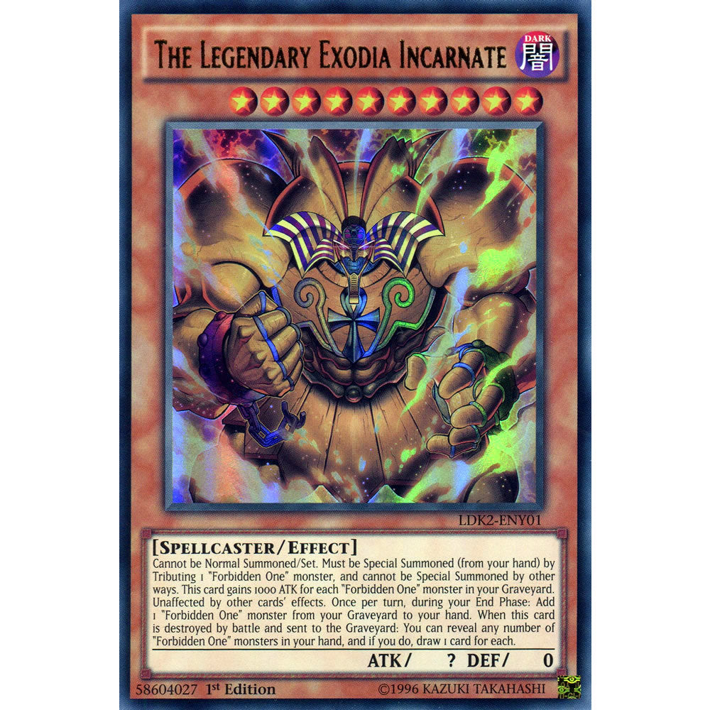 The Legendary Exodia Incarnate LDK2-ENY01 Yu-Gi-Oh! Card from the Legendary Decks 2 Set