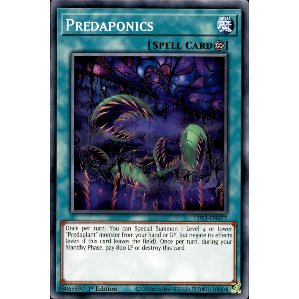 Predaponics LDS3-EN077 Yu-Gi-Oh! Card from the Legendary Duelists: Season 3 Set