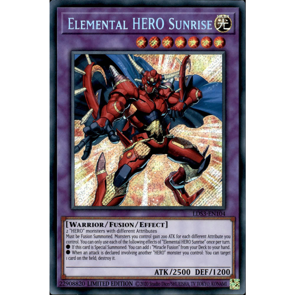 Elemental HERO Sunrise LDS3-EN104 Yu-Gi-Oh! Card from the Legendary Duelists: Season 3 Set