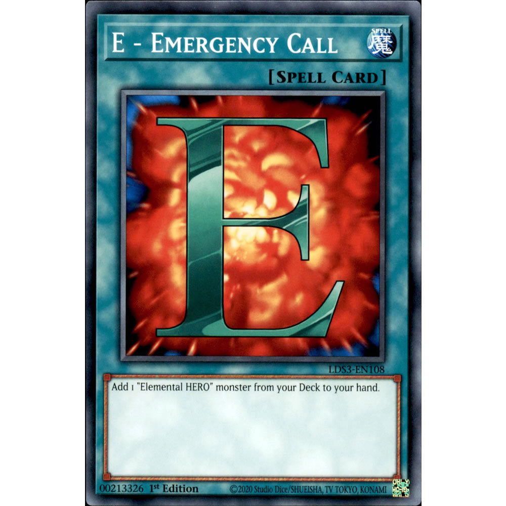 E - Emergency Call LDS3-EN108 Yu-Gi-Oh! Card from the Legendary Duelists: Season 3 Set