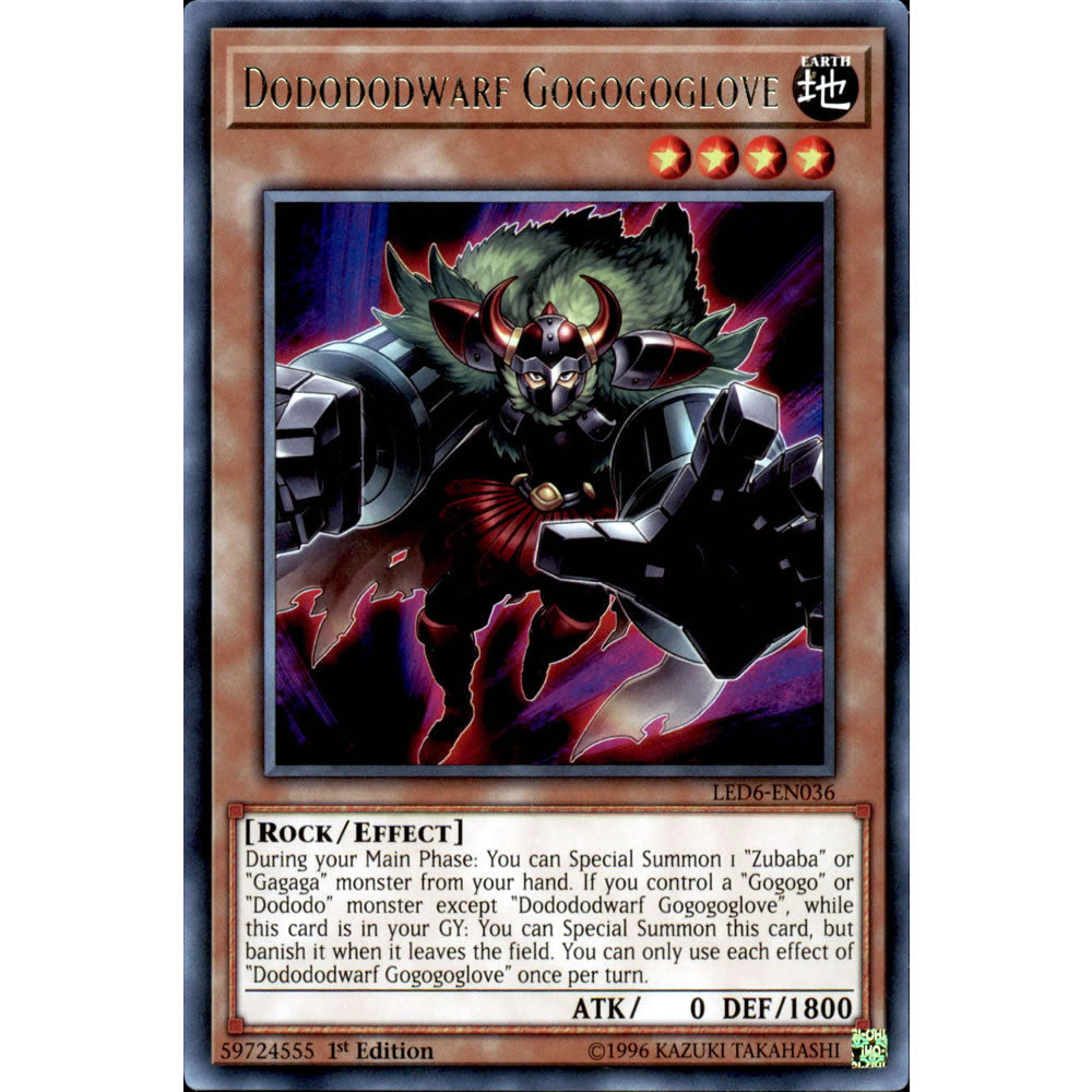 gogogo monsters Dodododwarf Gogogoglove LED6-EN036 Yu-Gi-Oh! Card
