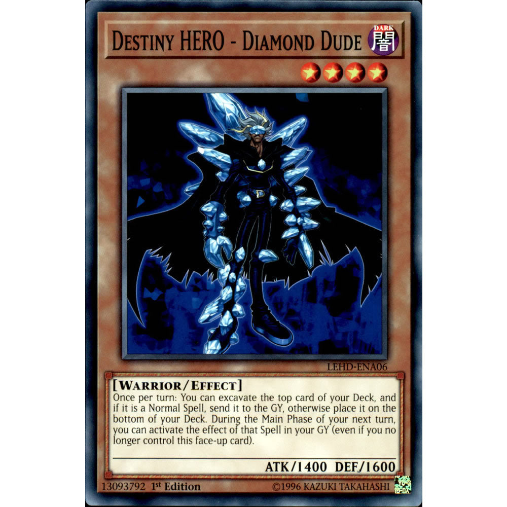 Yu-Gi-Oh Card Yu-Gi-Oh! Destiny HERO Diamond Dude Card LEHD-ENA06 Common 1st Edition, From Legendary Hero Decks Yu-Gi-Oh Card Diamond Dude LEHD-ENA06 Yu-Gi-Oh Card Yu-Gi-Oh! Destiny HERO Diamond Dude Card LEHD-ENA06 Common 1st Edition, From Legendary Hero Decks Yu-Gi-Oh Card Diamond Dude LEHD-ENA06