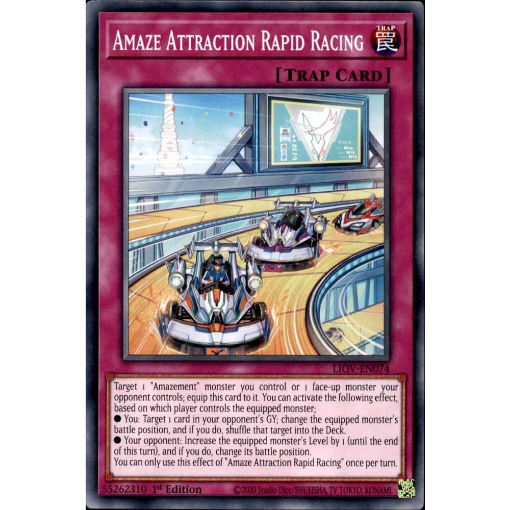 Amaze Attraction Rapid Racing LIOV-EN074 Yu-Gi-Oh! Card from the Lightning Overdrive Set