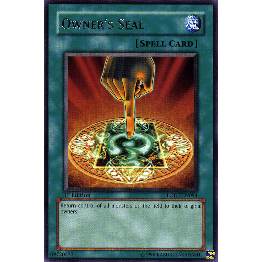 Yu-Gi-Oh! Owner's Seal Card – Light Of Destruction 1st Edition Rare