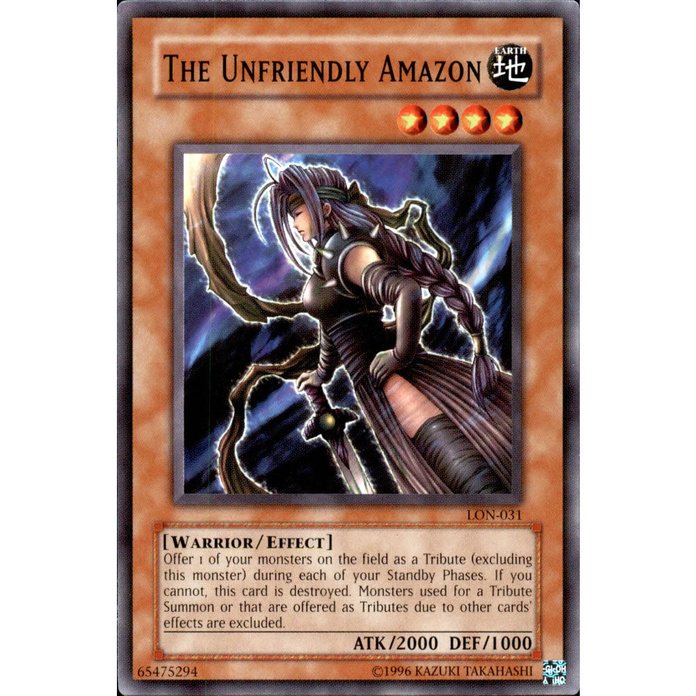 The Unfriendly Amazon LON-031 Yu-Gi-Oh! Card The Unfriendly Amazon LON-031 Yu-Gi-Oh! Card