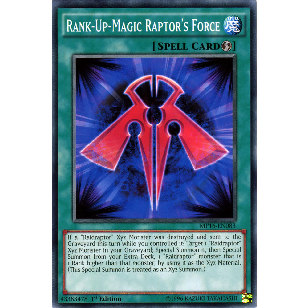 Rank-Up-Magic Raptor's Force MP16-EN083 Yu-Gi-Oh! Card from the Mega Tin 2016 Mega Pack Set