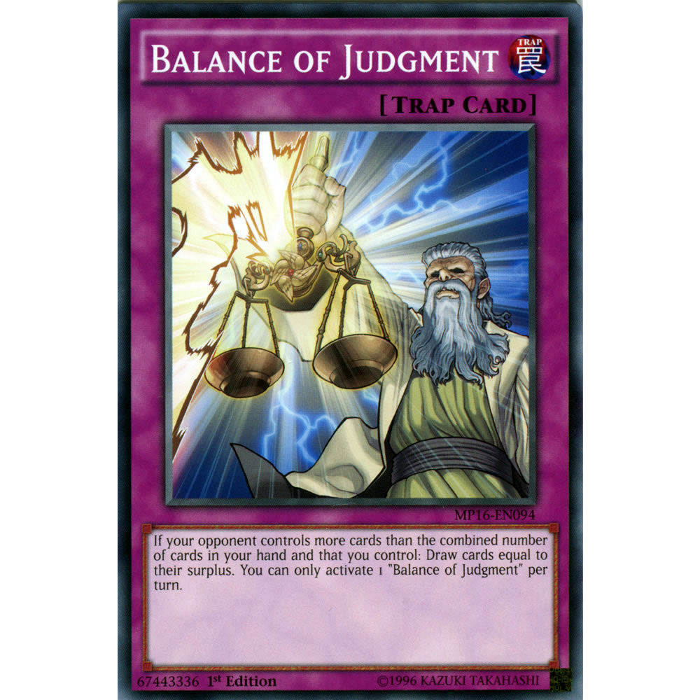 Balance of Judgment MP16-EN094 Yu-Gi-Oh! Card from the Mega Tin 2016 Mega Pack Set