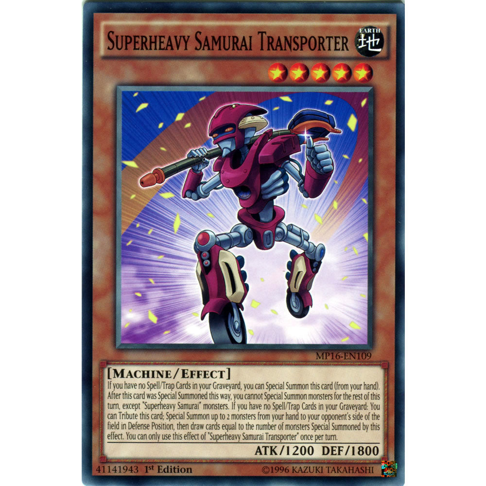 Superheavy Samurai Transporter MP16-EN109 Yu-Gi-Oh! Card from the Mega Tin 2016 Mega Pack Set