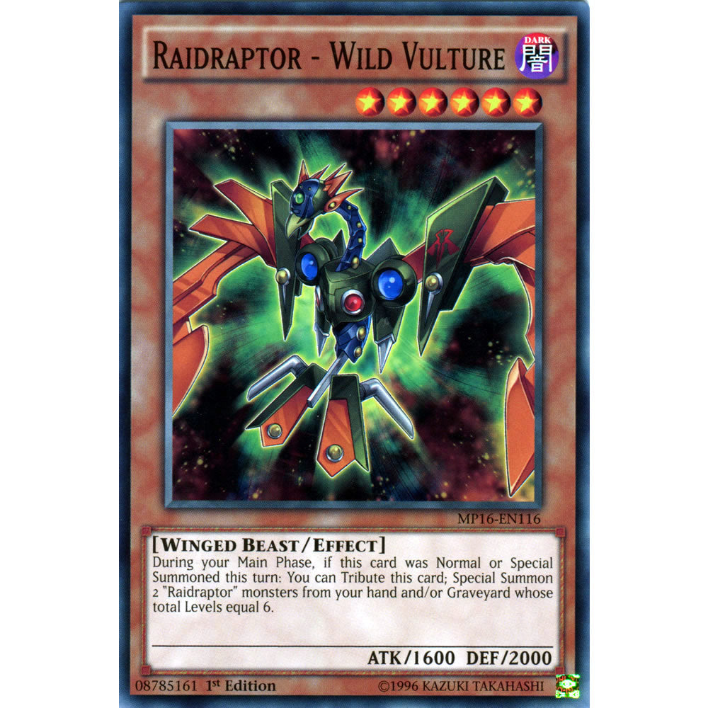 Raidraptor - Wild Vulture MP16-EN116 Yu-Gi-Oh! Card from the Mega Tin 2016 Mega Pack Set