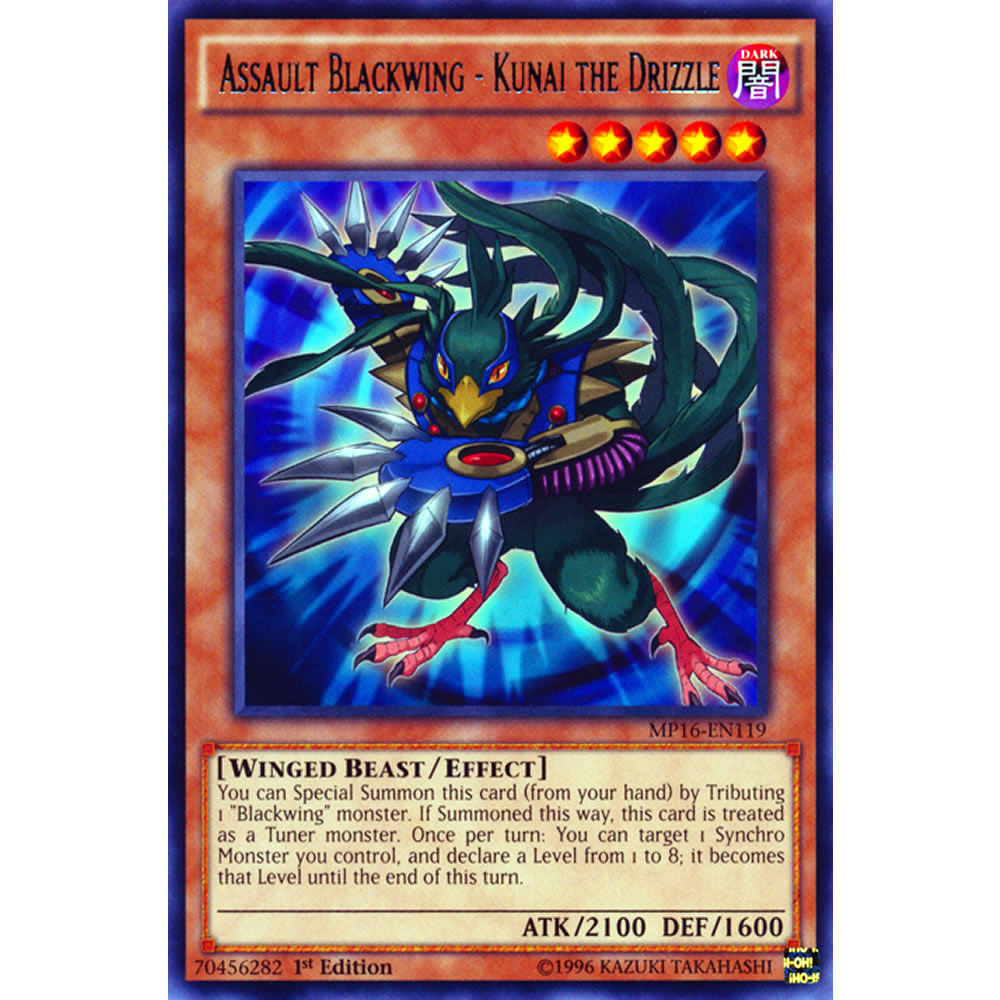 Assault Blackwing - Kunai the Drizzle MP16-EN119 Yu-Gi-Oh! Card from the Mega Tin 2016 Mega Pack Set