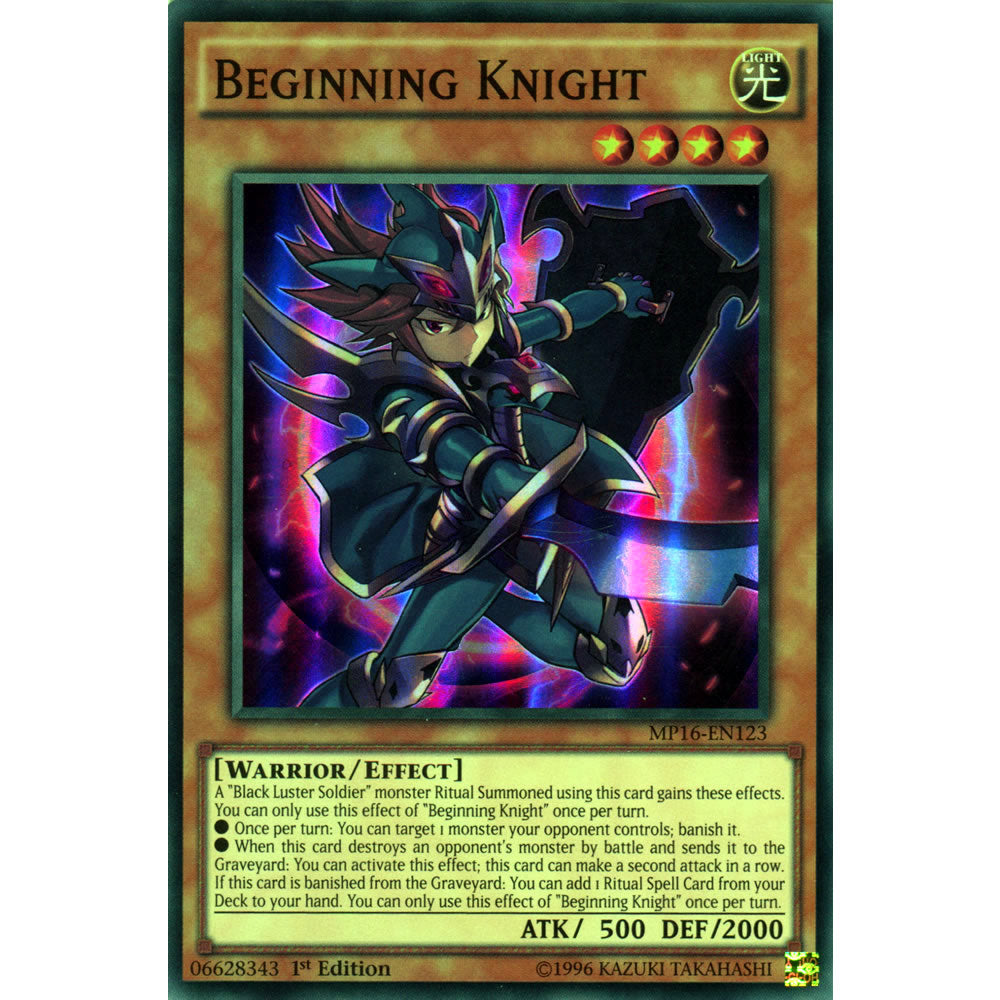 Beginning Knight MP16-EN123 Yu-Gi-Oh! Card from the Mega Tin 2016 Mega Pack Set
