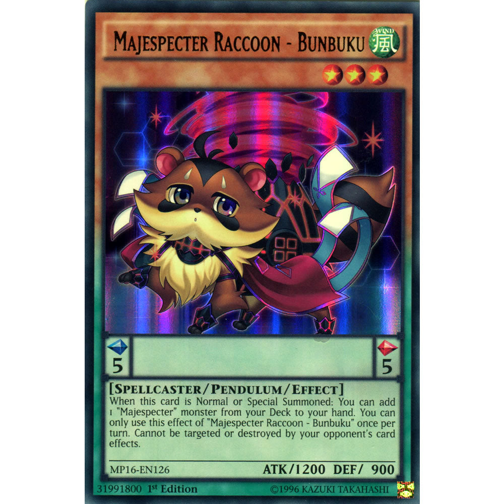 Majespecter Raccoon - Bunbuku MP16-EN126 Yu-Gi-Oh! Card from the Mega Tin 2016 Mega Pack Set