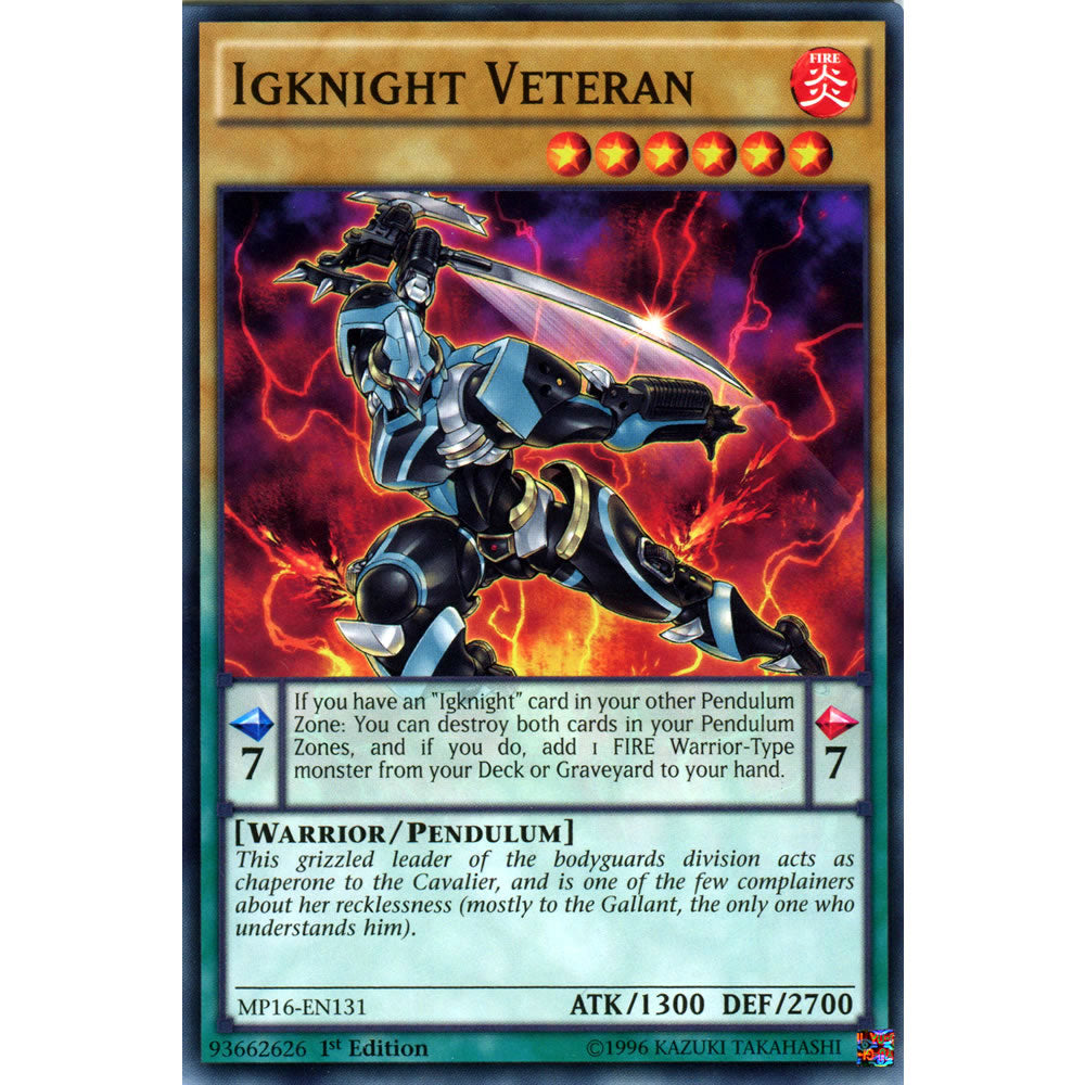 Igknight Veteran MP16-EN131 Yu-Gi-Oh! Card from the Mega Tin 2016 Mega Pack Set
