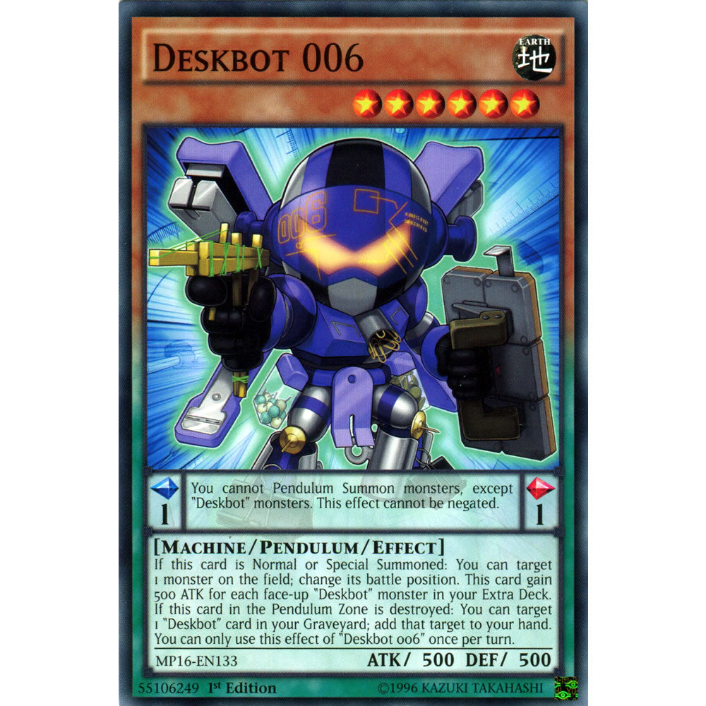 Deskbot 006 MP16-EN133 Yu-Gi-Oh! Card from the Mega Tin 2016 Mega Pack Set