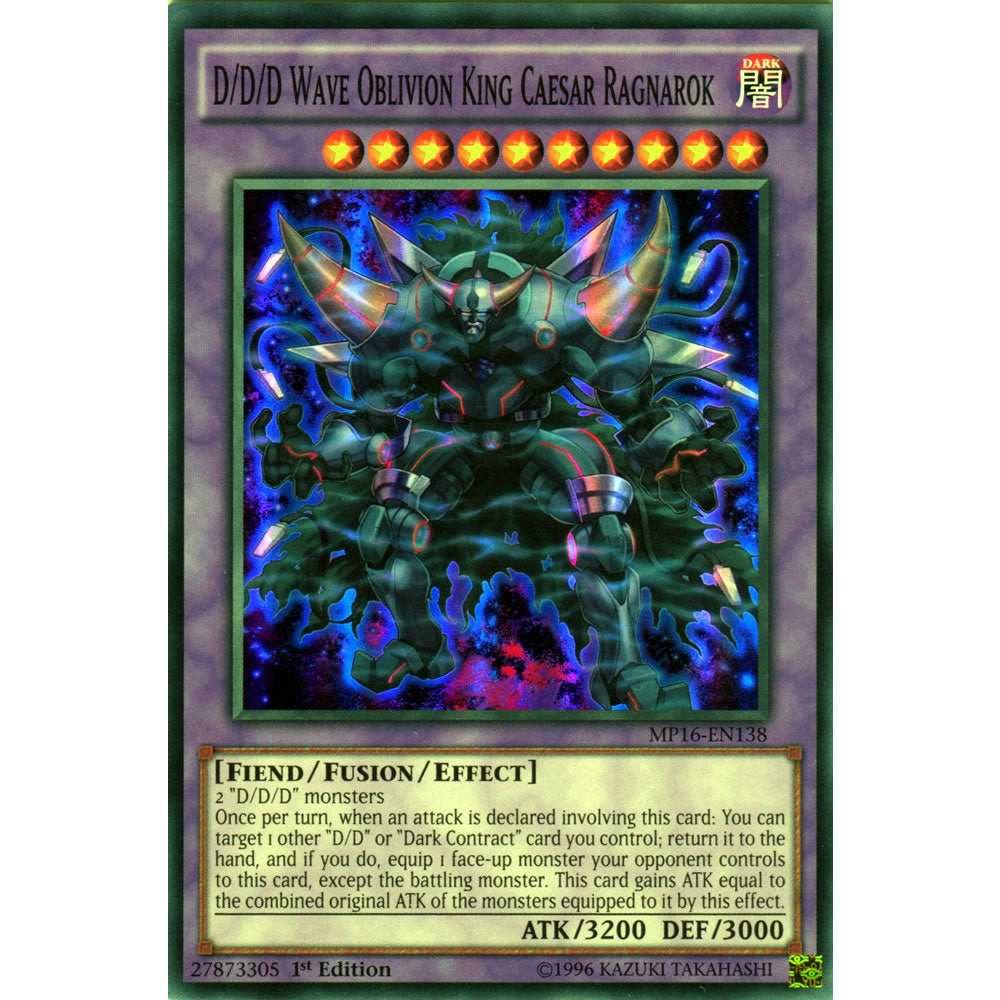 D/D/D Wave Oblivion King Caesar Ragnarok MP16-EN138 Yu-Gi-Oh! Card from the Mega Tin 2016 Mega Pack Set