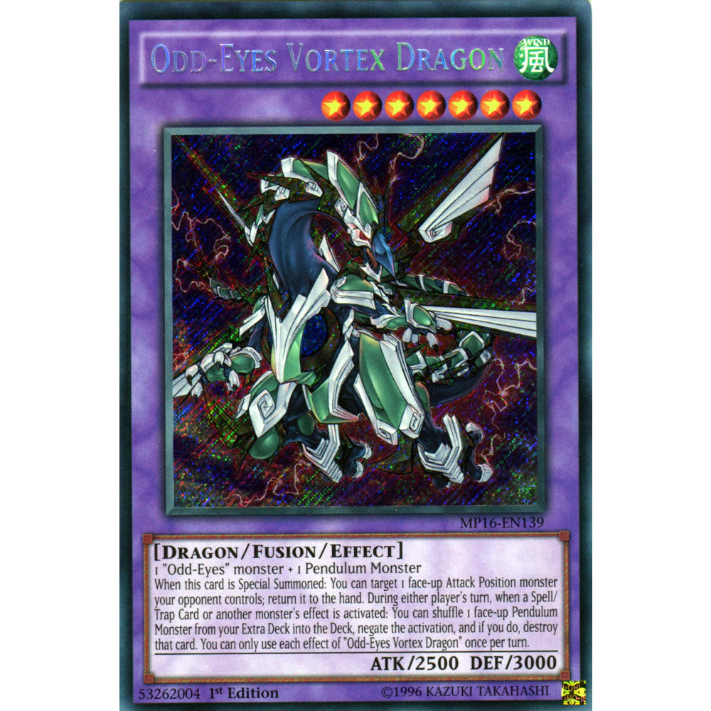 Odd-Eyes Vortex Dragon MP16-EN139 Yu-Gi-Oh! Card from the Mega Tin 2016 Mega Pack Set