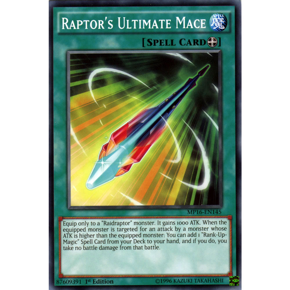 Raptor's Ultimate Mace MP16-EN145 Yu-Gi-Oh! Card from the Mega Tin 2016 Mega Pack Set