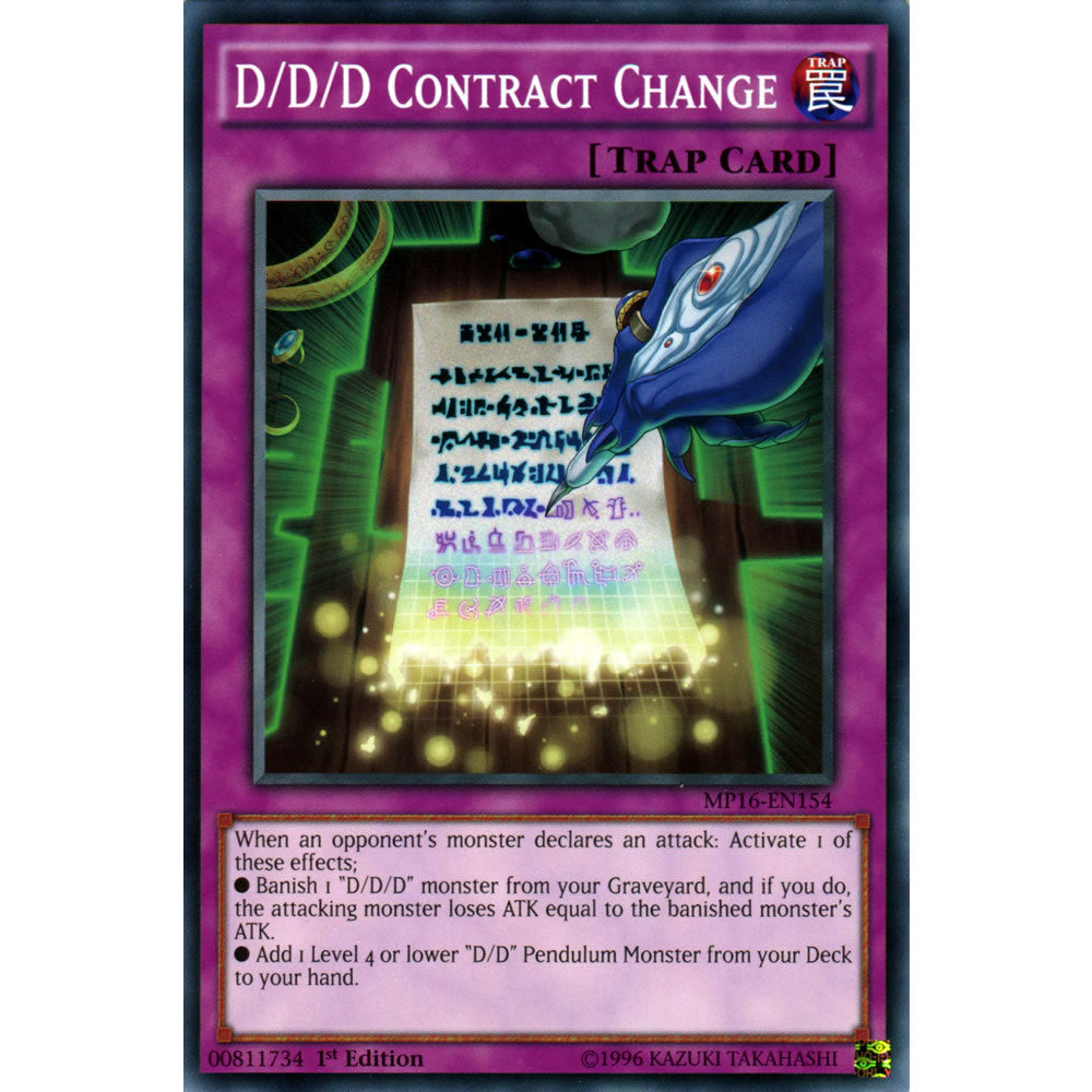 D/D/D Contract Change MP16-EN154 Yu-Gi-Oh! Card from the Mega Tin 2016 Mega Pack Set