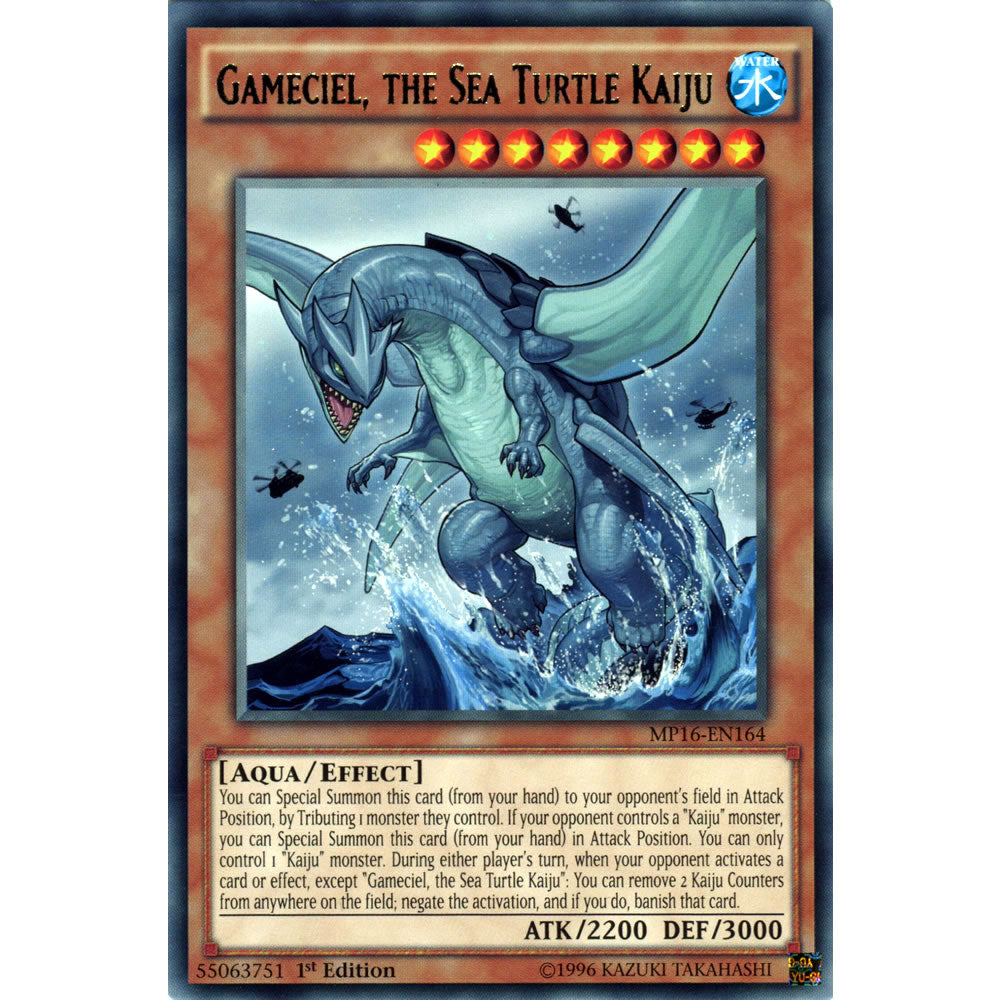 Gameciel, the Sea Turtle Kaiju MP16-EN164 Yu-Gi-Oh! Card from the Mega Tin 2016 Mega Pack Set