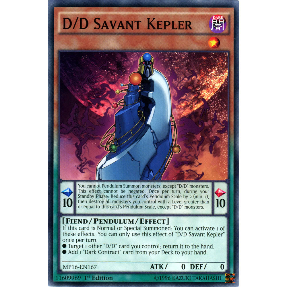 D/D Savant Kepler MP16-EN167 Yu-Gi-Oh! Card from the Mega Tin 2016 Mega Pack Set