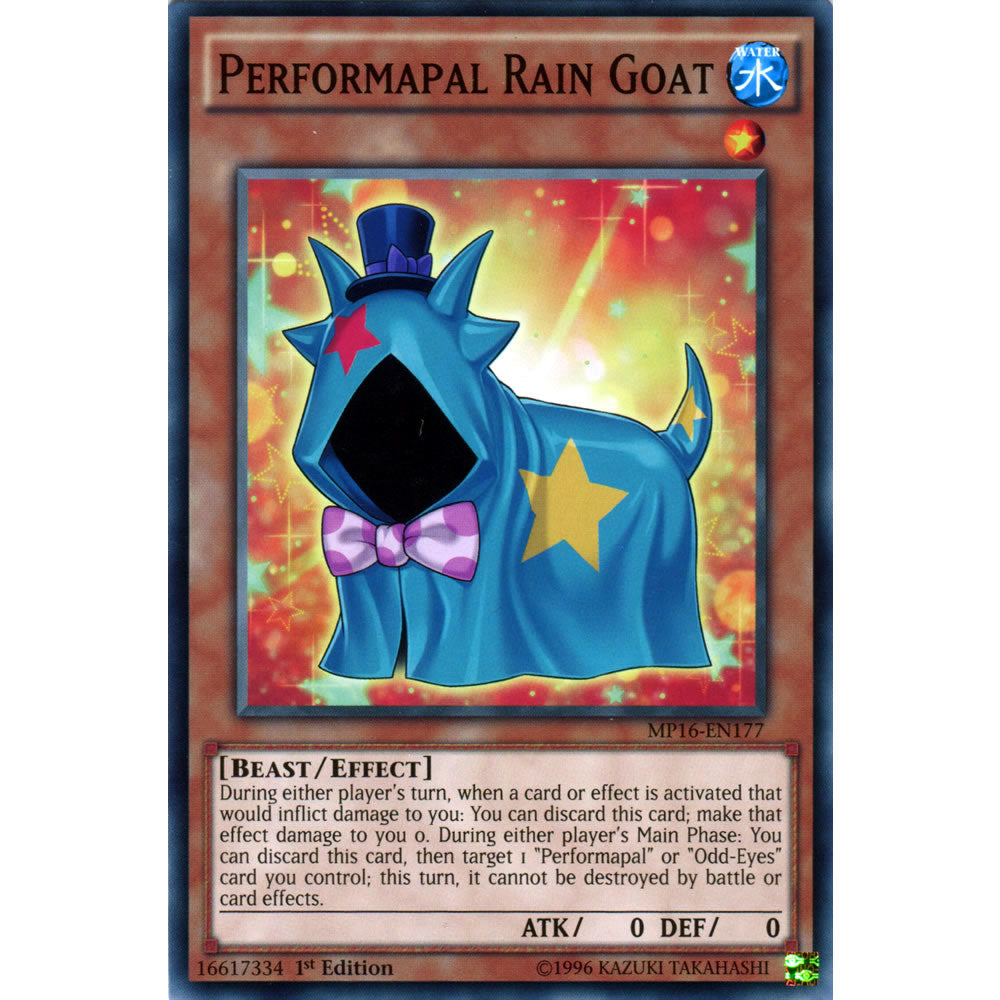 Performapal Rain Goat MP16-EN177 Yu-Gi-Oh! Card from the Mega Tin 2016 Mega Pack Set