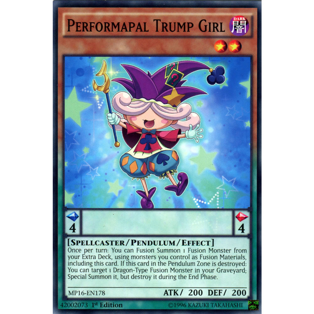 Performapal Trump Girl MP16-EN178 Yu-Gi-Oh! Card from the Mega Tin 2016 Mega Pack Set
