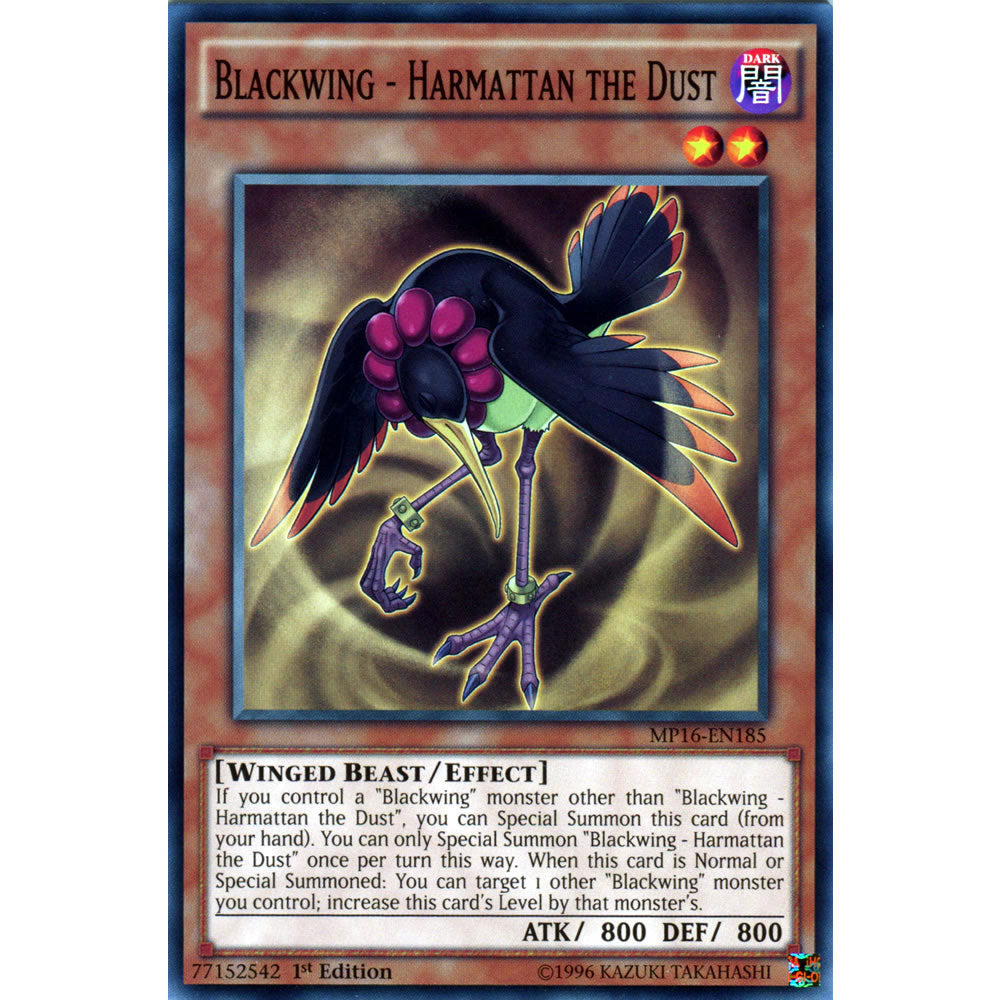 Blackwing - Harmattan the Dust MP16-EN185 Yu-Gi-Oh! Card from the Mega Tin 2016 Mega Pack Set