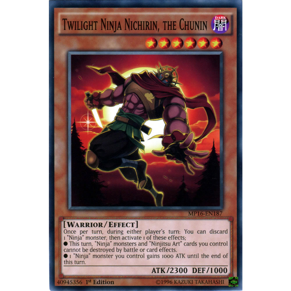 Twilight Ninja Nichirin, the Chunin MP16-EN187 Yu-Gi-Oh! Card from the Mega Tin 2016 Mega Pack Set