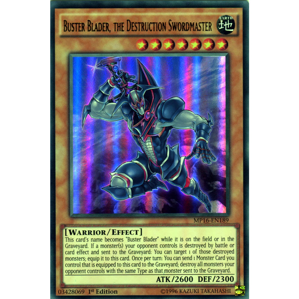 Buster Blader, the Destruction Swordmaster MP16-EN189 Yu-Gi-Oh! Card from the Mega Tin 2016 Mega Pack Set