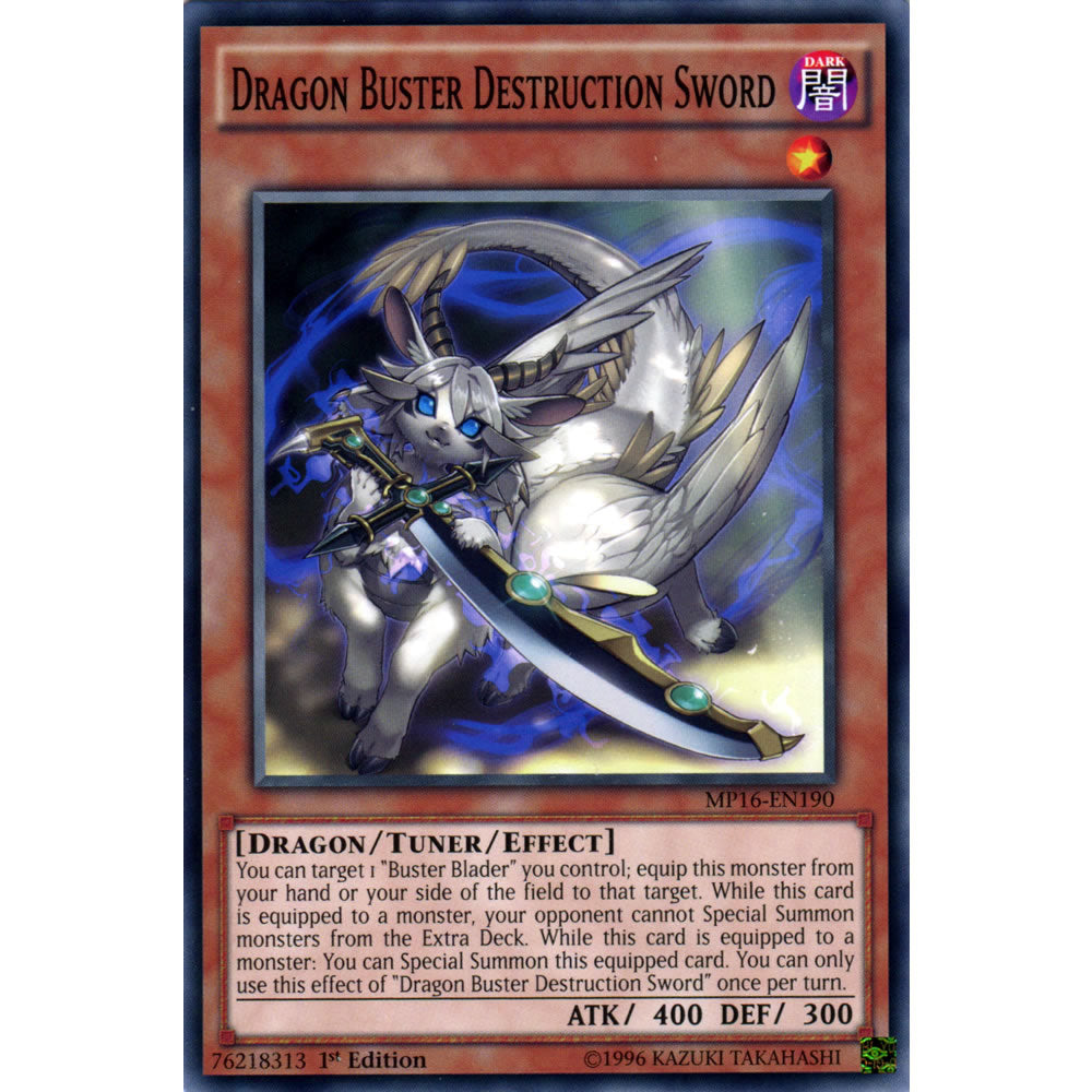 Dragon Buster Destruction Sword MP16-EN190 Yu-Gi-Oh! Card from the Mega Tin 2016 Mega Pack Set