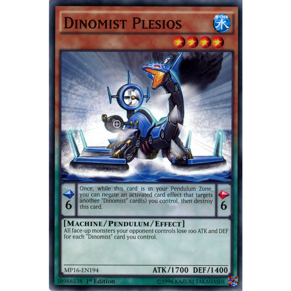 Dinomist Plesios MP16-EN194 Yu-Gi-Oh! Card from the Mega Tin 2016 Mega Pack Set