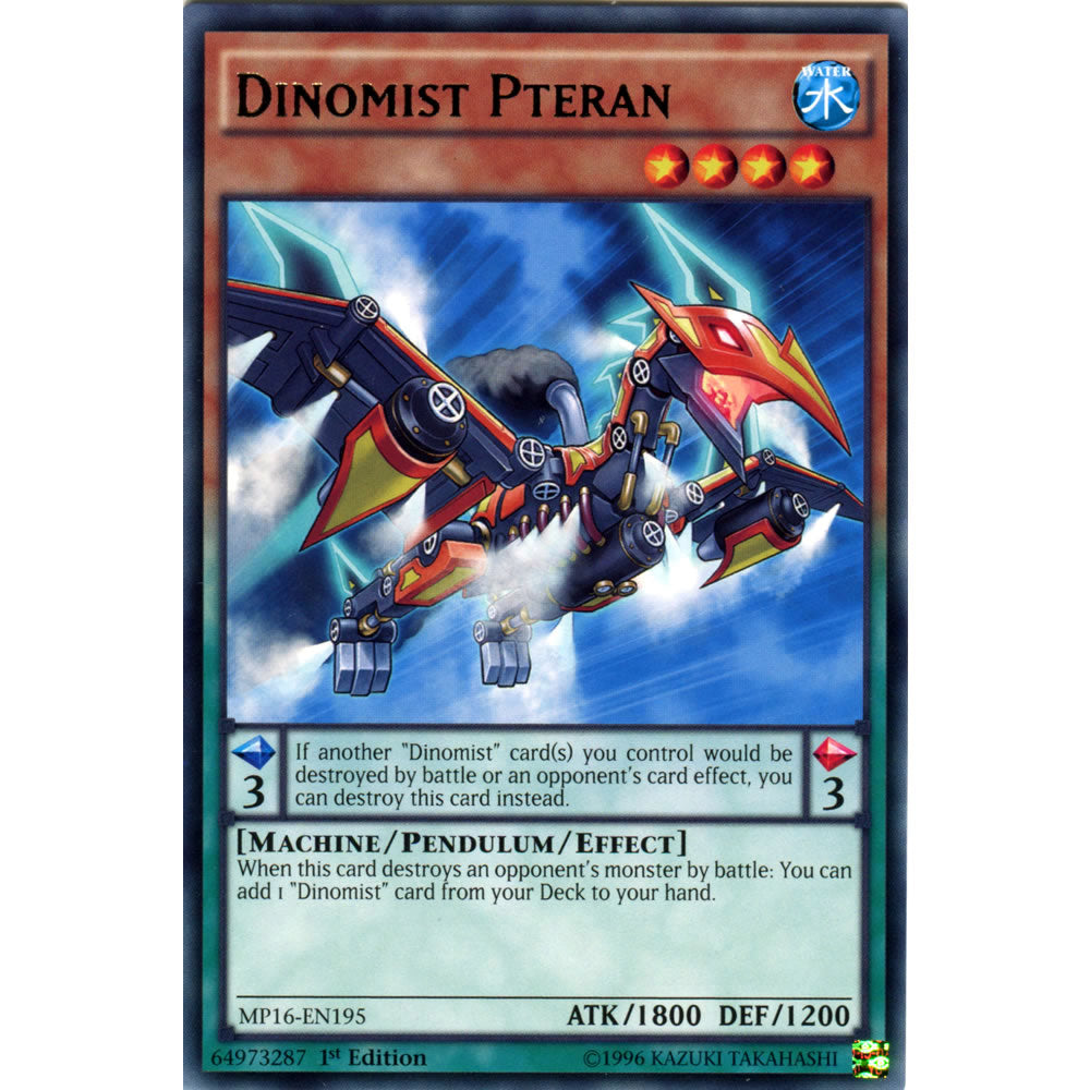 Dinomist Pteran MP16-EN195 Yu-Gi-Oh! Card from the Mega Tin 2016 Mega Pack Set