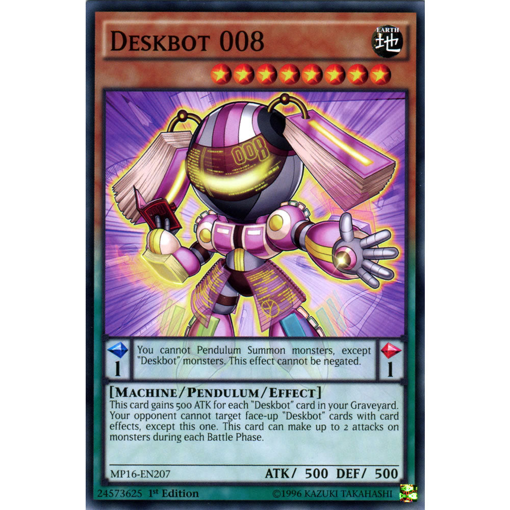 Deskbot 008 MP16-EN207 Yu-Gi-Oh! Card from the Mega Tin 2016 Mega Pack Set