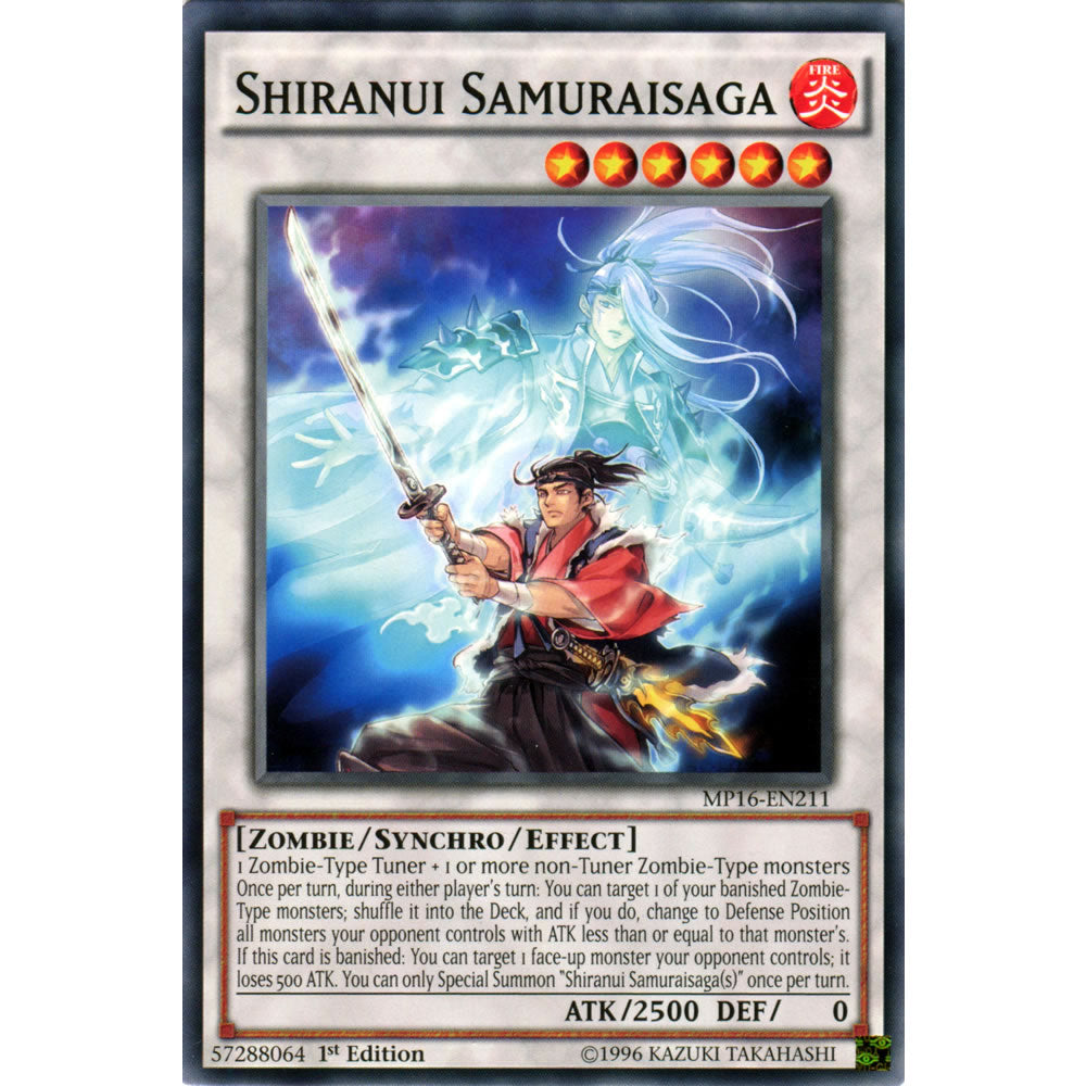 Shiranui Samuraisaga MP16-EN211 Yu-Gi-Oh! Card from the Mega Tin 2016 Mega Pack Set
