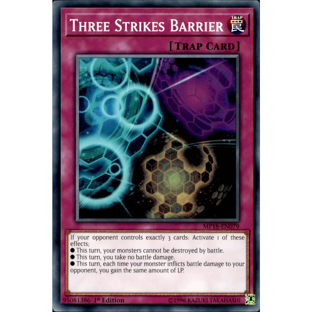 Three Strikes Barrier MP18-EN079 Yu-Gi-Oh! Card from the Mega Tin 2018 Mega Pack Set
