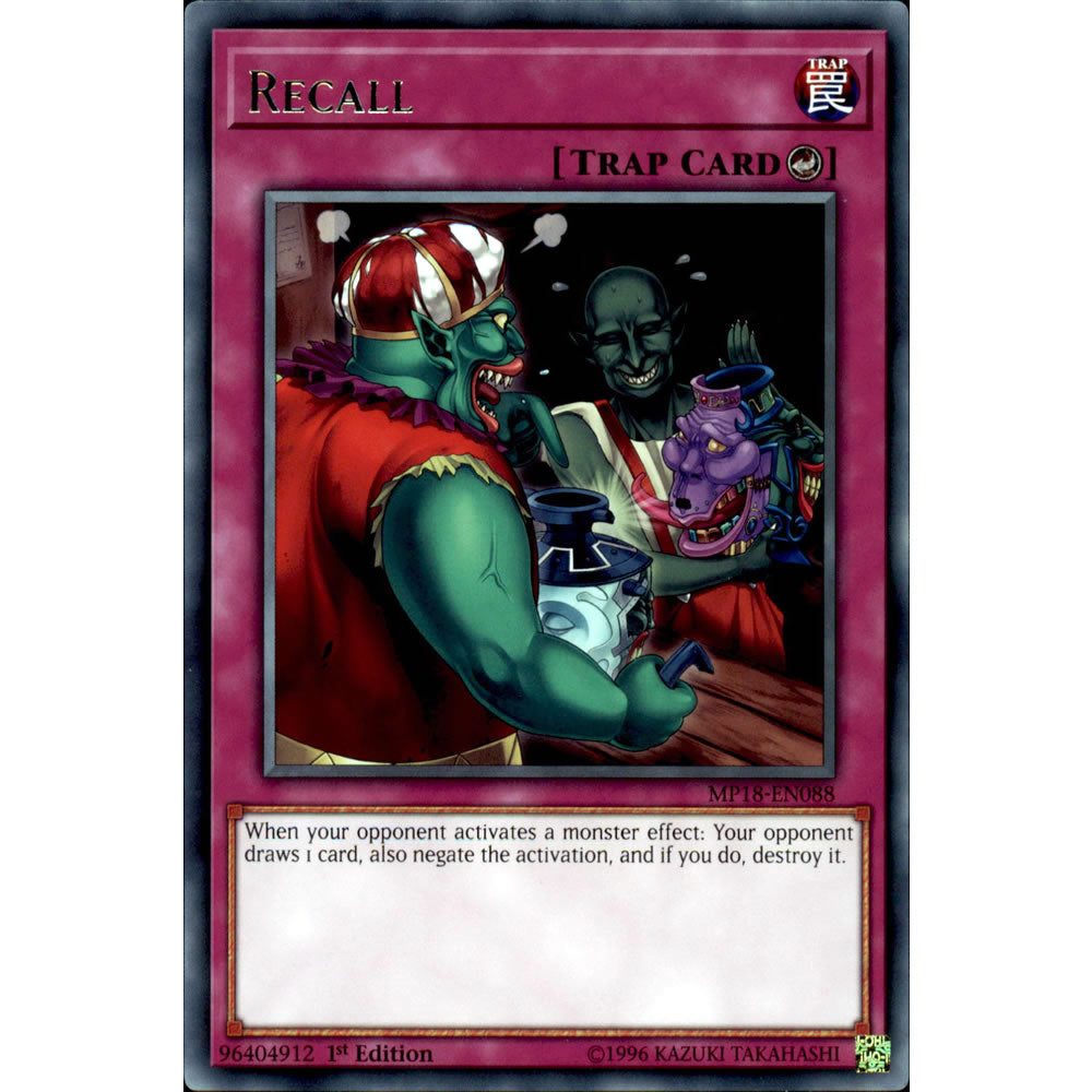 Recall MP18-EN088 Yu-Gi-Oh! Card from the Mega Tin 2018 Mega Pack Set