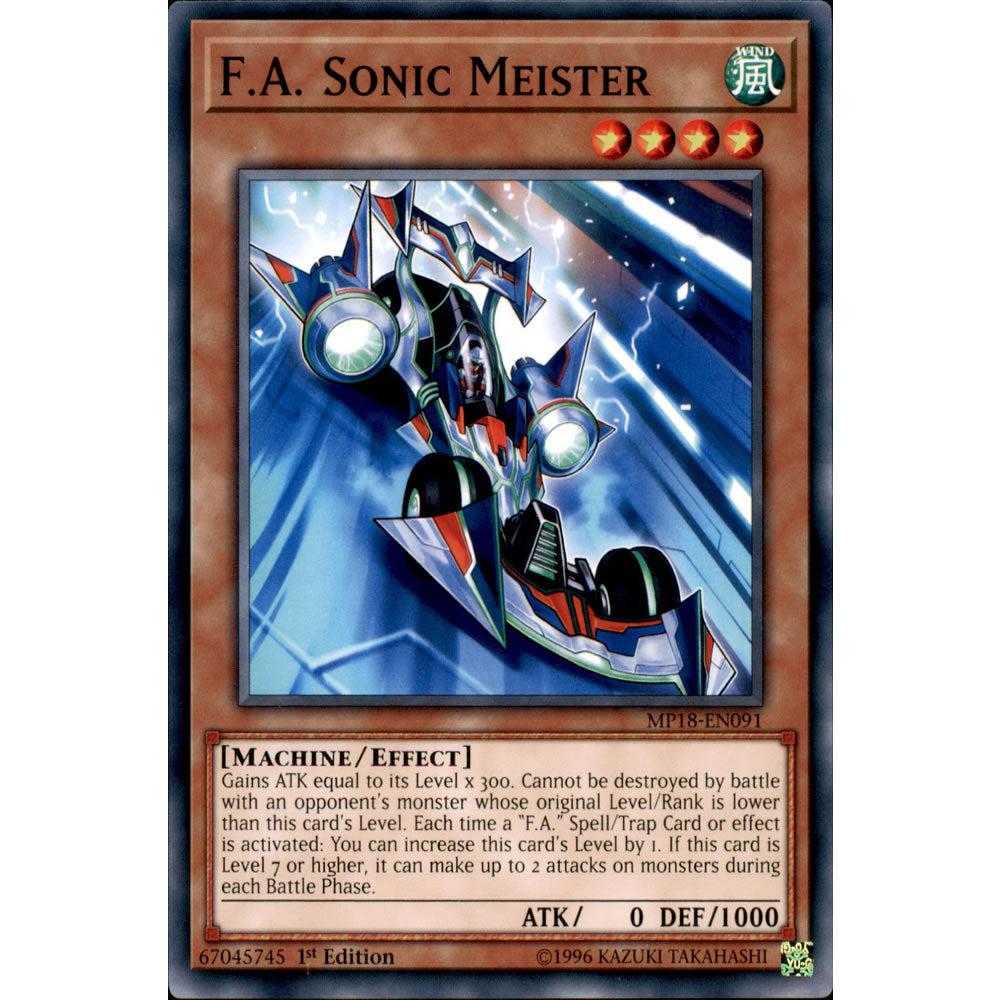 F.A. Sonic Meister MP18-EN091 Yu-Gi-Oh! Card from the Mega Tin 2018 Mega Pack Set