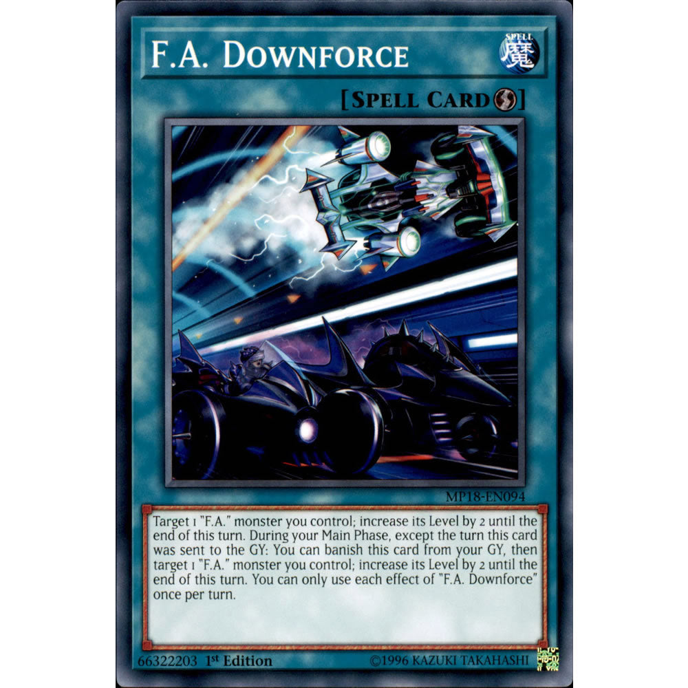 F.A. Downforce MP18-EN094 Yu-Gi-Oh! Card from the Mega Tin 2018 Mega Pack Set