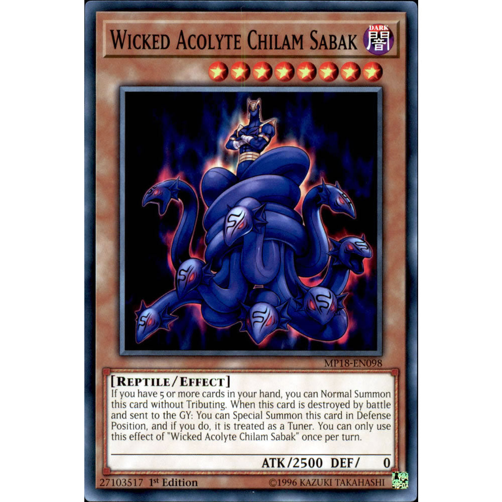 Wicked Acolyte Chilam Sabak MP18-EN098 Yu-Gi-Oh! Card from the Mega Tin 2018 Mega Pack Set