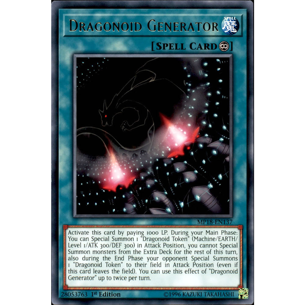 Dragonoid Generator MP18-EN137 Yu-Gi-Oh! Card from the Mega Tin 2018 Mega Pack Set