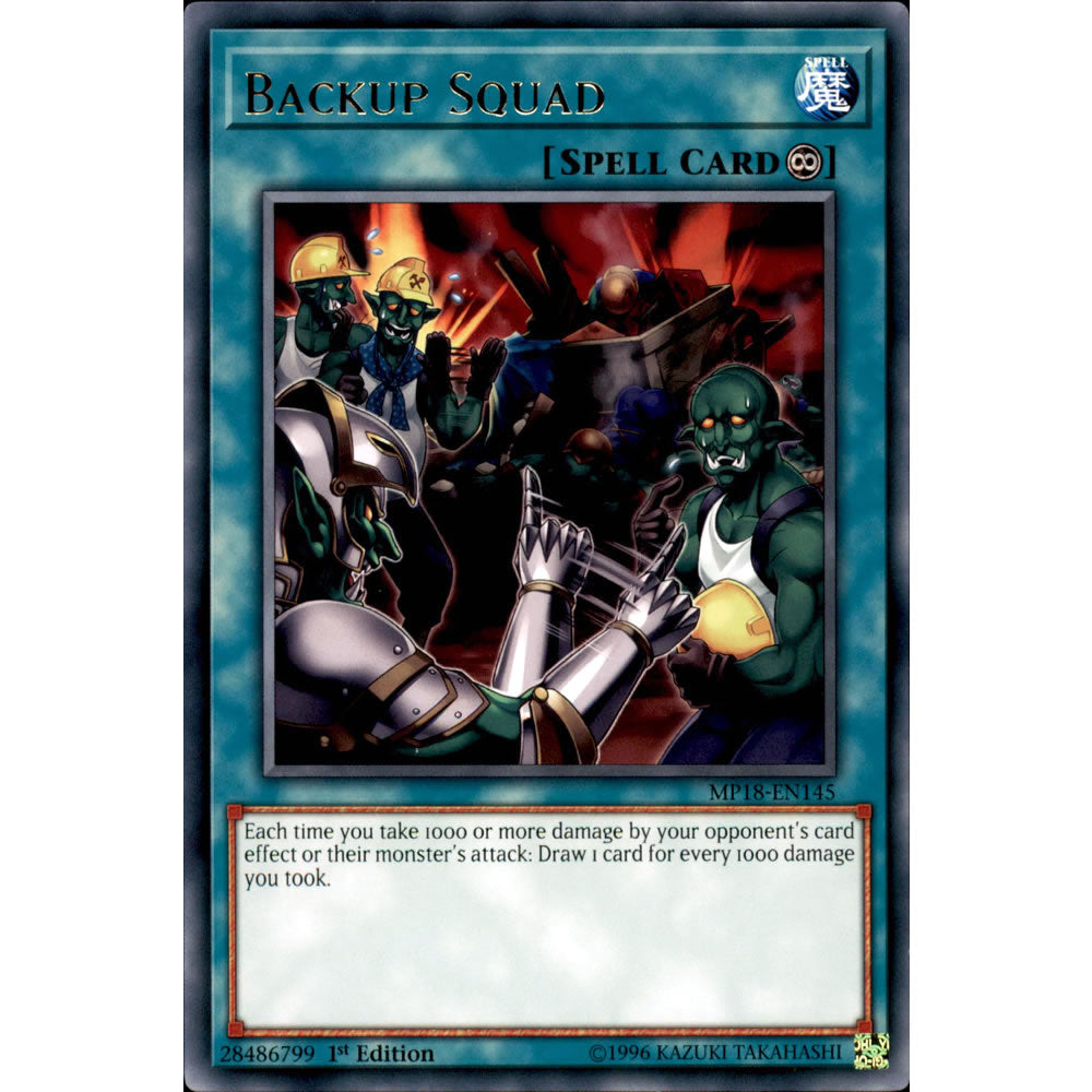 Backup Squad MP18-EN145 Yu-Gi-Oh! Card from the Mega Tin 2018 Mega Pack Set
