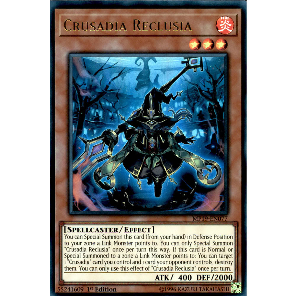 Crusadia Reclusia MP19-EN077 Yu-Gi-Oh! Card from the Mega Tin 2019 Mega Pack Set